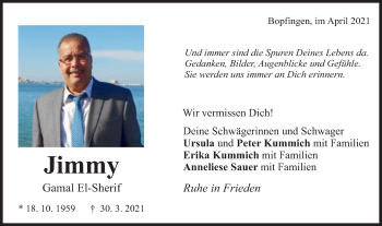 Traueranzeige von Gamal El Sharif von Schwäbische Post