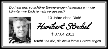 Traueranzeige von Heribert Strobel von Schwäbische Post