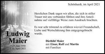 Traueranzeige von Ludwig Maier von Gmünder Tagespost