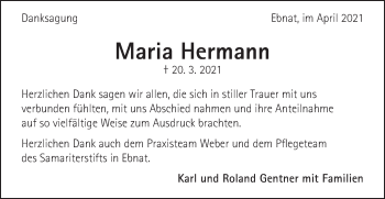 Traueranzeige von Maria Hermann von Schwäbische Post