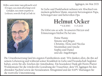 Traueranzeige von Helmut Ocker von Gmünder Tagespost