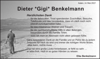 Traueranzeige von Dieter Benkelmann von Schwäbische Post