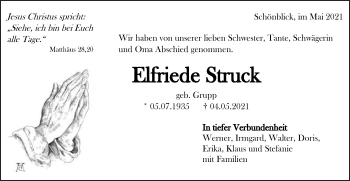 Traueranzeige von Elfriede Struck von Gmünder Tagespost