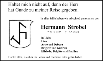 Traueranzeige von Hermann Strobel