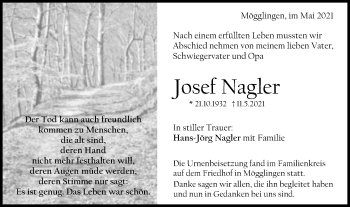 Traueranzeige von Josef Nagler von Schwäbische Post