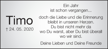 Traueranzeige von Timo Schmid von Schwäbische Post