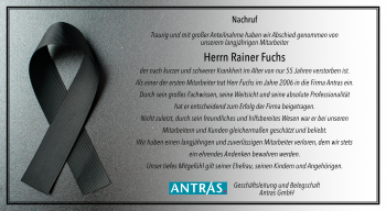 Traueranzeige von Rainer Fuchs von Schwäbische Post