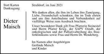 Traueranzeige von Dieter Maisch von Gmünder Tagespost