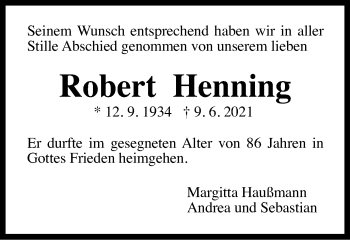 Traueranzeige von Robert Henning