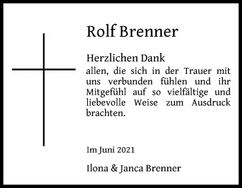 Traueranzeige von Rolf Brenner von Schwäbische Post