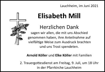 Traueranzeige von Elisabeth Mill von Schwäbische Post