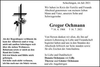 Traueranzeige von Gregor Ochmann von Gmünder Tagespost