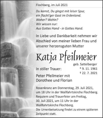 Traueranzeige von Katja Pfeifmeier von Schwäbische Post