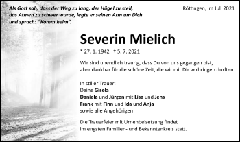 Traueranzeige von Severin Mielich von Schwäbische Post