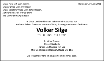 Traueranzeige von Volker Silge von Schwäbische Post