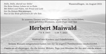 Traueranzeige von Herbert Maiwald von Schwäbische Post