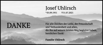 Traueranzeige von Josef Uhlirsch von Schwäbische Post