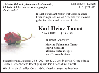 Traueranzeige von Karl Heinz Tumat