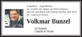 Traueranzeige von Volkmar Bunzel von Schwäbische Post