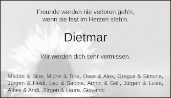 Traueranzeige von Dietmar  von Gmünder Tagespost