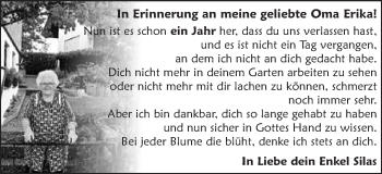 Traueranzeige von Erika  von Schwäbische Post