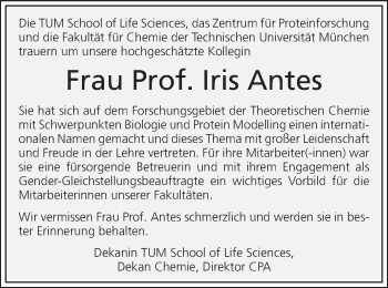 Traueranzeige von Iris Antes von Schwäbische Post
