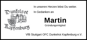 Traueranzeige von Martin Neukamm von Schwäbische Post