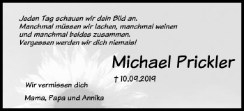 Traueranzeige von Michael Prickler von Schwäbische Post