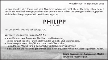 Traueranzeige von Philip Jaumann von Schwäbische Post