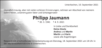 Traueranzeige von Philipp Jaumann von Schwäbische Post