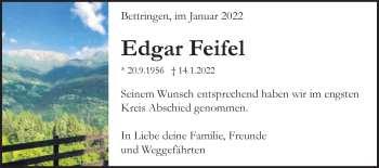 Traueranzeige von Edgar Feifel von Gmünder Tagespost