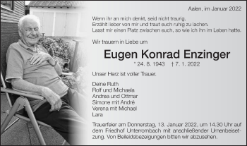 Traueranzeige von Eugen Konrad Enzinger  von Schwäbische Post