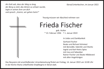 Traueranzeige von Frieda Fischer von Schwäbische Post
