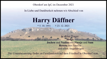 Traueranzeige von Harry Däffner von Schwäbische Post