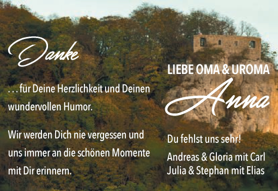 Traueranzeige von Anna Braun von Gmünder Tagespost