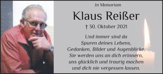 Traueranzeige von Klaus Reißer von Schwäbische Post