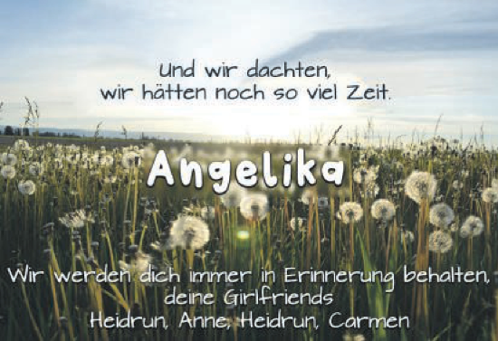 Traueranzeige von Angelika Sperr von Schwäbische Post