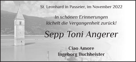 Traueranzeige von Sepp Toni Angerer von Schwäbische Post