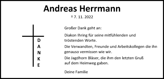 Traueranzeige von Andreas Herrmann von Gmünder Tagespost