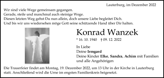 Traueranzeige von Konrad Wanzek von Schwäbische Post
