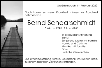 Traueranzeige von Bernd Schaarschmidt