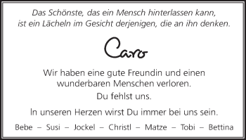 Traueranzeige von Caro  von Schwäbische Post