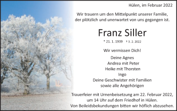 Traueranzeige von Franz Siller von Schwäbische Post
