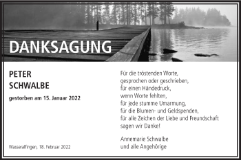 Traueranzeige von Peter Schwalbe von Schwäbische Post