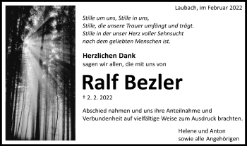 Traueranzeige von Ralf Bezler von Schwäbische Post