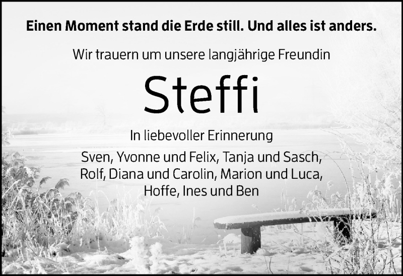  Traueranzeige für Steffi  vom 12.02.2022 aus Schwäbische Post