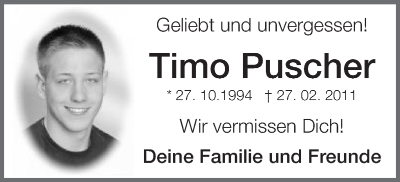  Traueranzeige für Timo Puscher vom 26.02.2022 aus Schwäbische Post