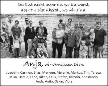 Traueranzeige von Anja Sauter von Schwäbische Post