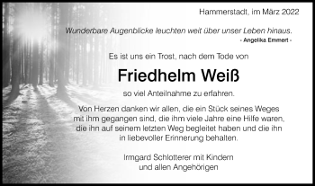 Traueranzeige von Friedhelm Weiß von Schwäbische Post