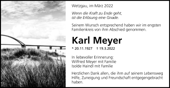 Traueranzeige von Karl Meyer von Gmünder Tagespost
